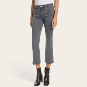 Frame Le Crop Mini Boot Black Gray Jeans Pants Women’s Size 27 Flare Cropped